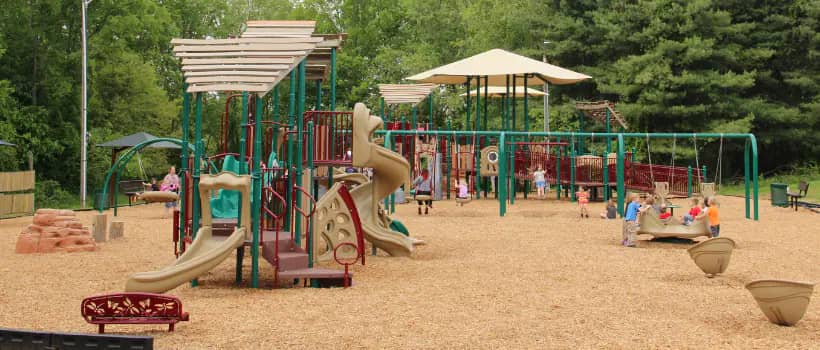 Play and gathering area at Ager Park in Wytheville