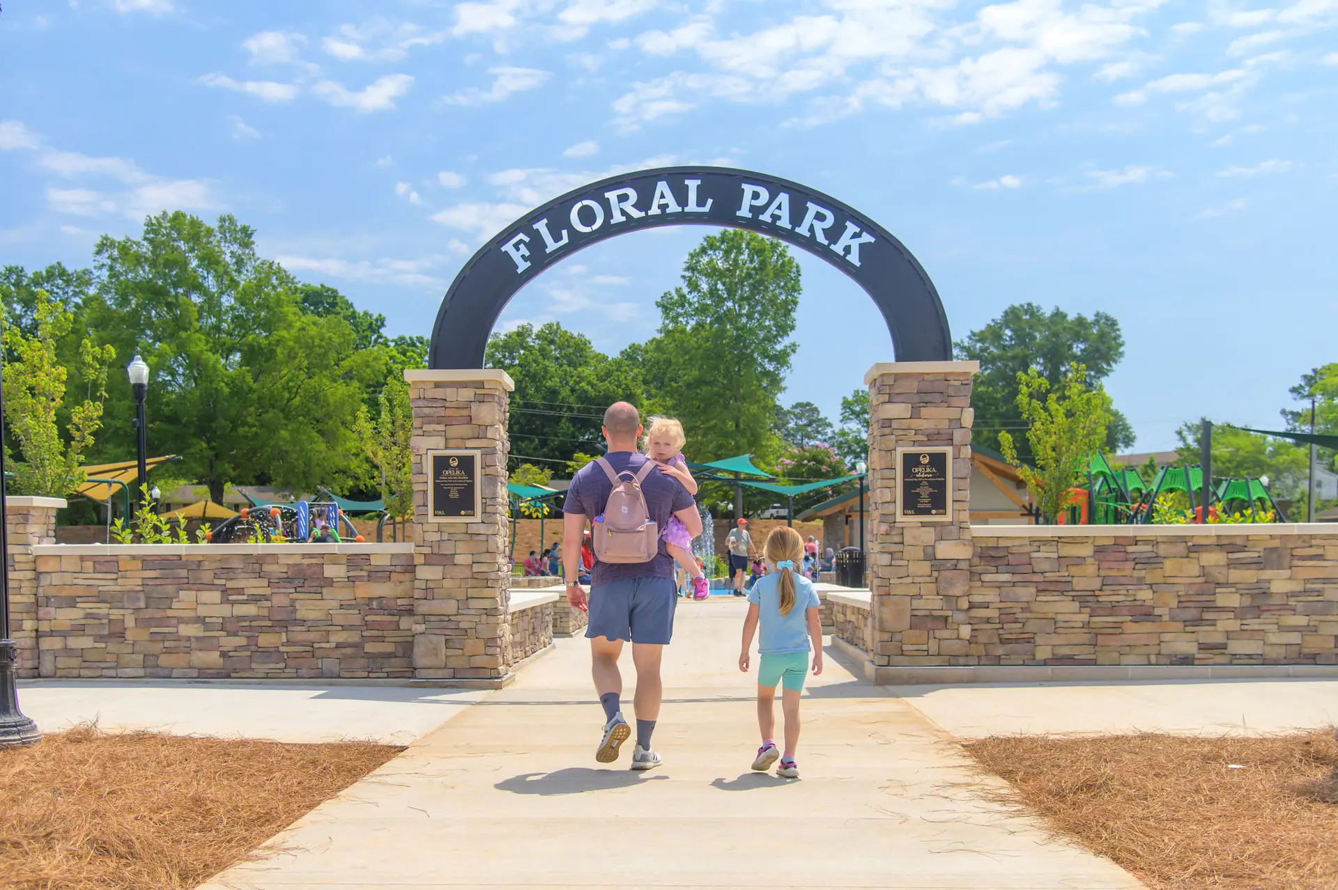 Entrance sign at Floral Park in Opelika