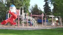 Playground equipment at Finnegan Park in Chadron, Nebraska