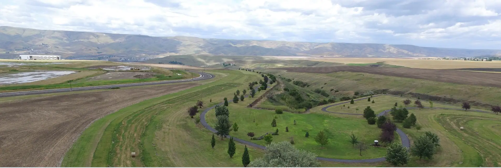 Lewiston Community Park destination play and gathering area overview