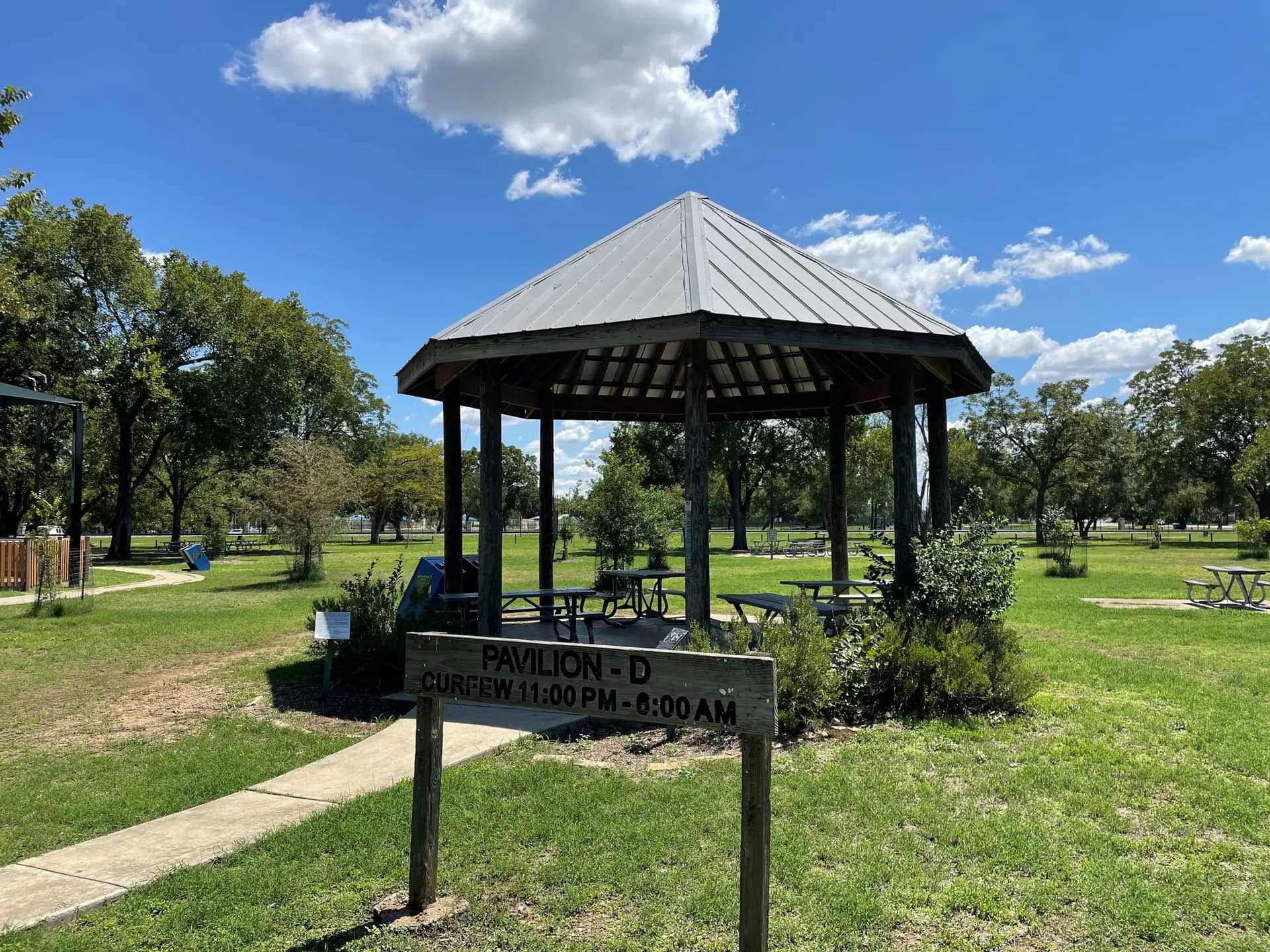 Inclusive playground and pavilion area at Children's Park in San Marcos