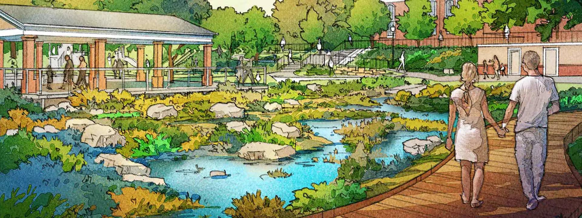 Concept rendering of the redesigned Wightman Park playground area