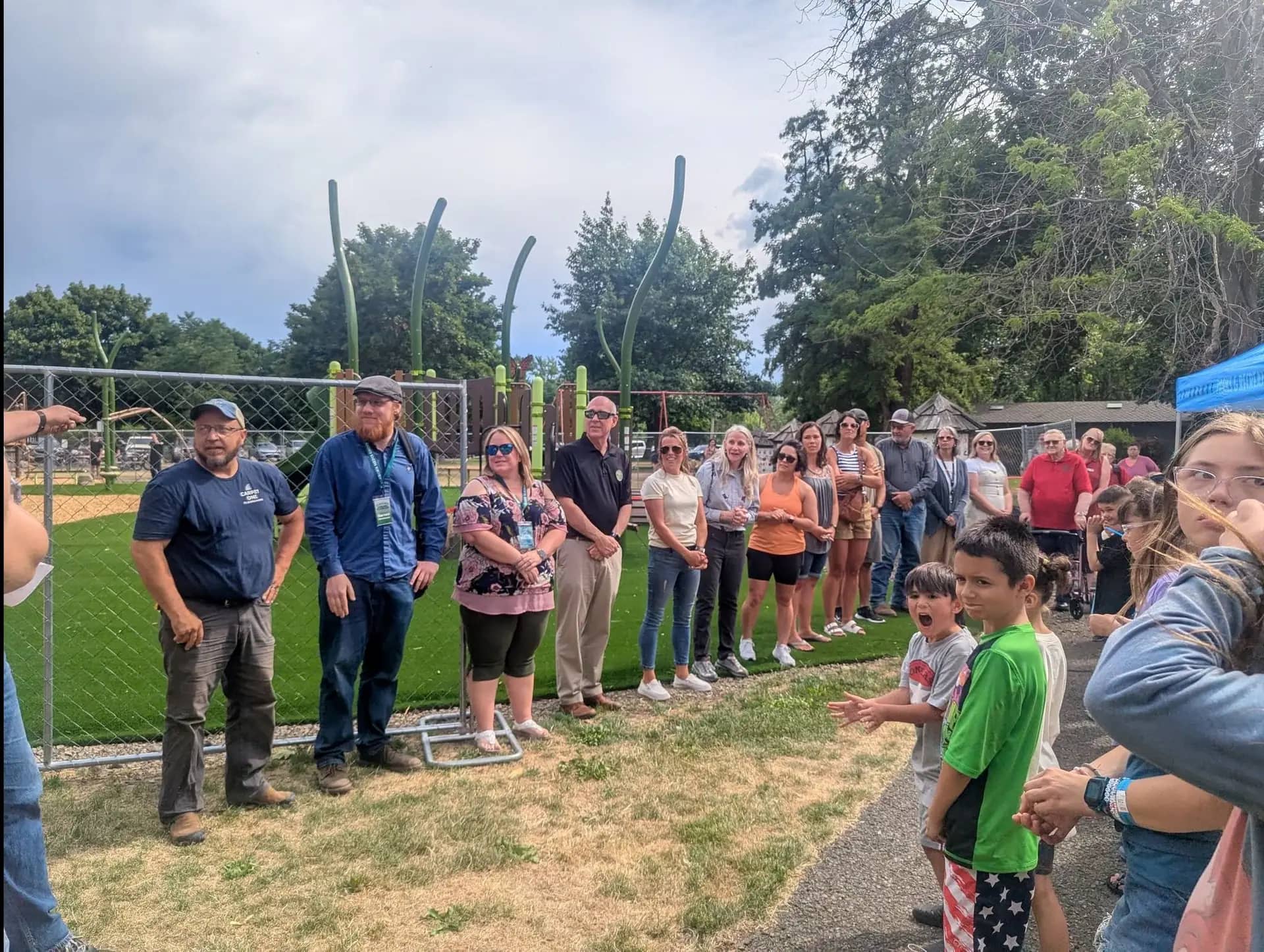 Grand opening image for the new Riverside Park playground in La Grande