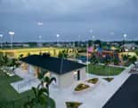 Aerial view of Jim Jeffers Park fields and playground area