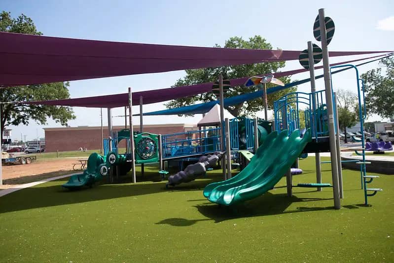Accessible playground equipment at Strickland Park in Stillwater