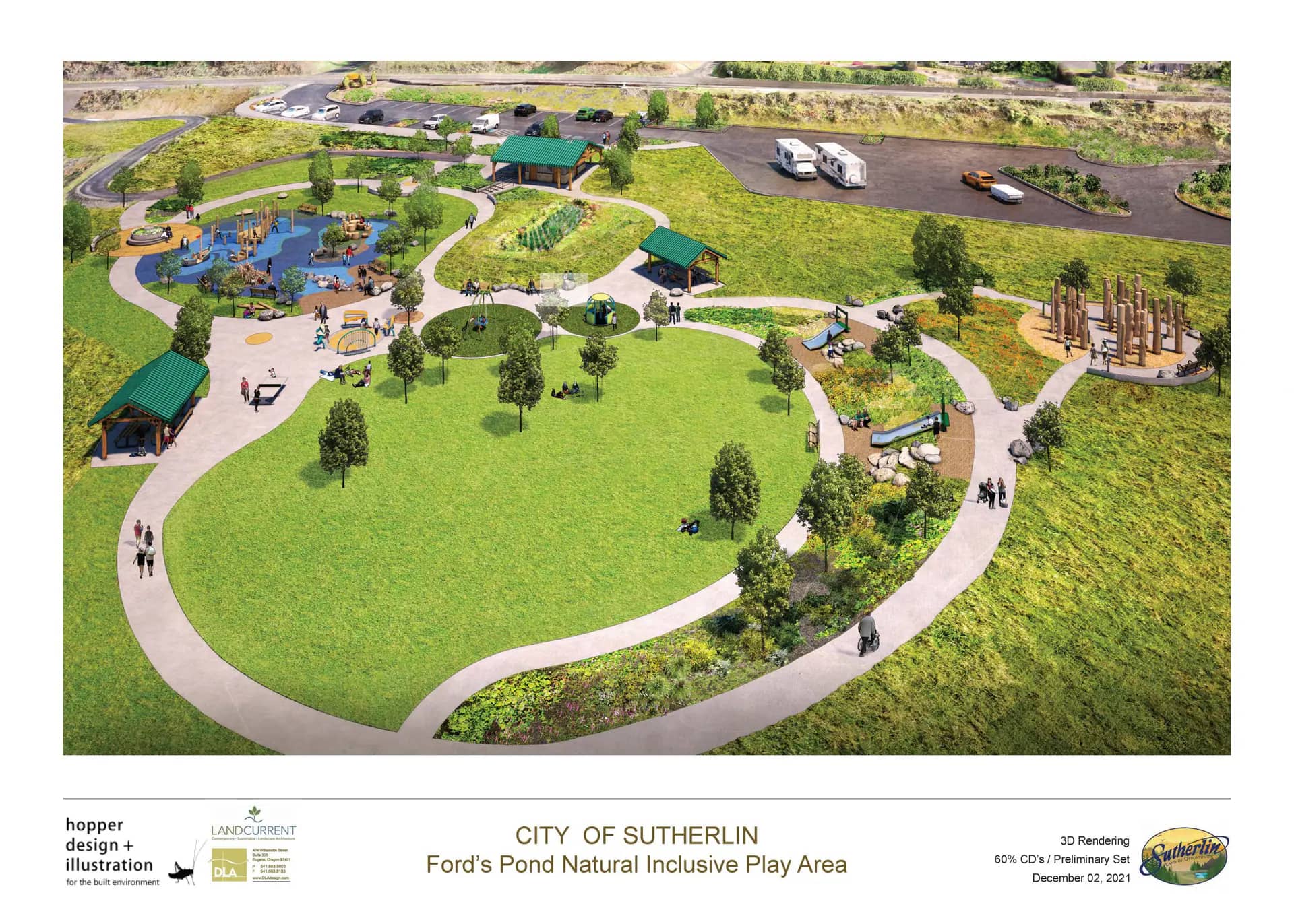Concept rendering of the inclusive playground at Ford's Pond in Sutherlin