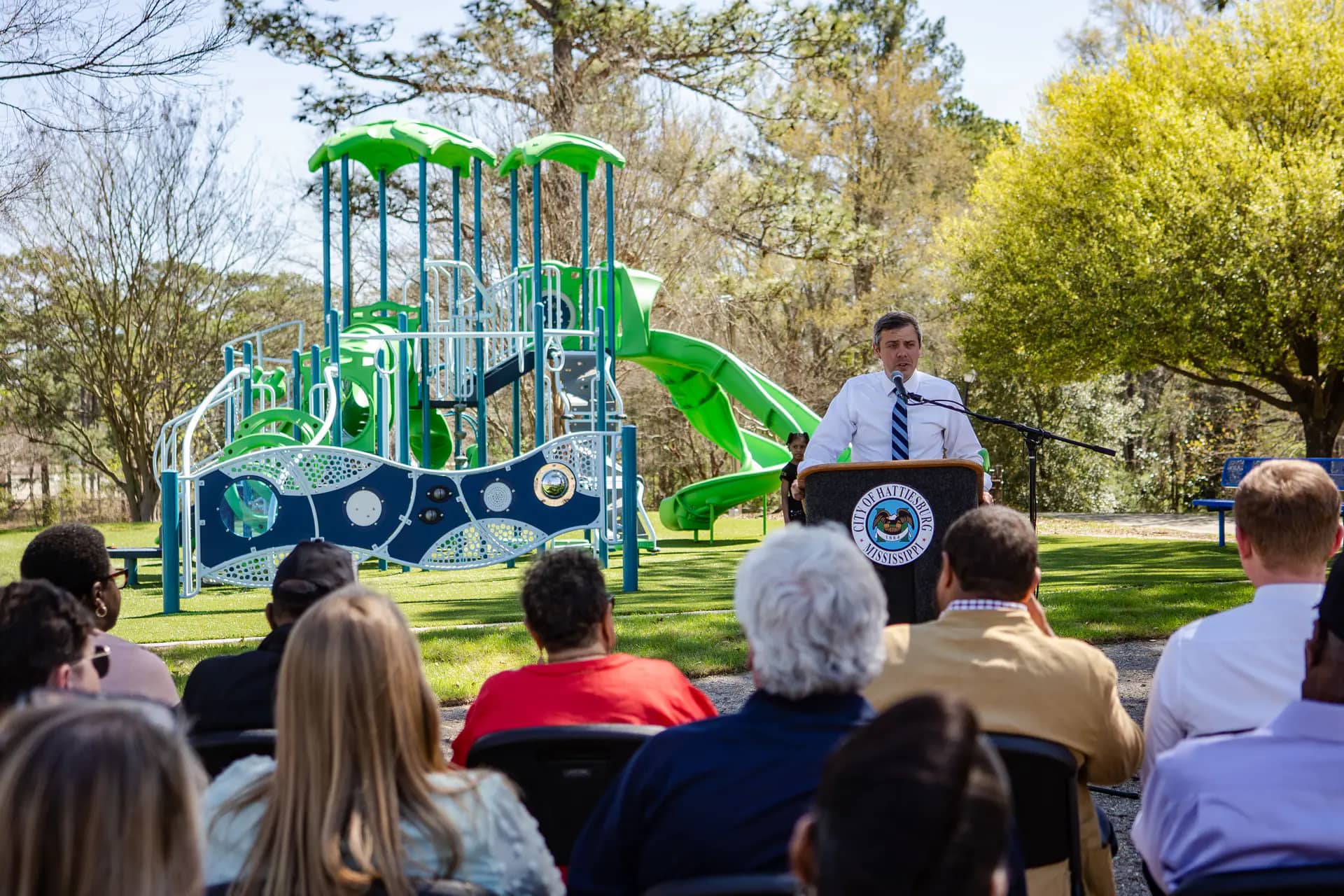 Playground equipment at Vernon Dahmer Park