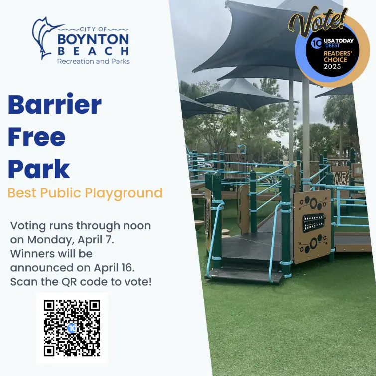 Barrier Free Park inclusive playground promotion image from the City of Boynton Beach