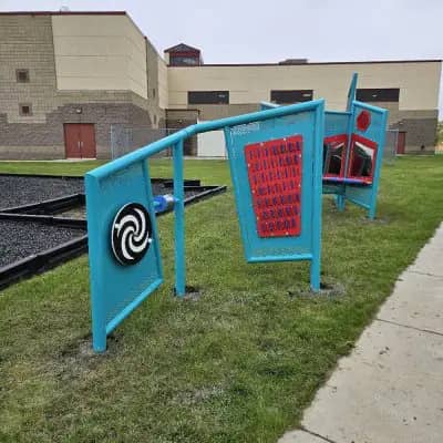 Accessible playground equipment at the Minot Family YMCA in Minot, North Dakota