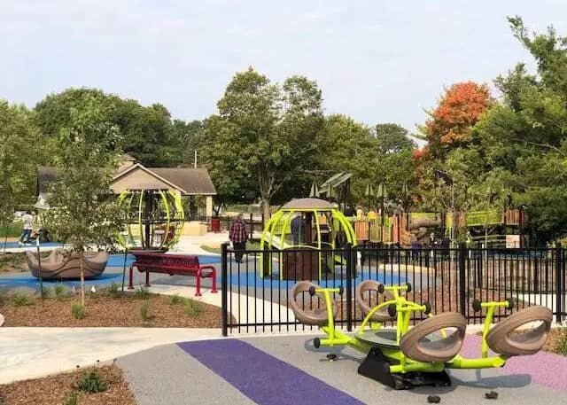Inclusive play equipment at Ames Miracle Playground