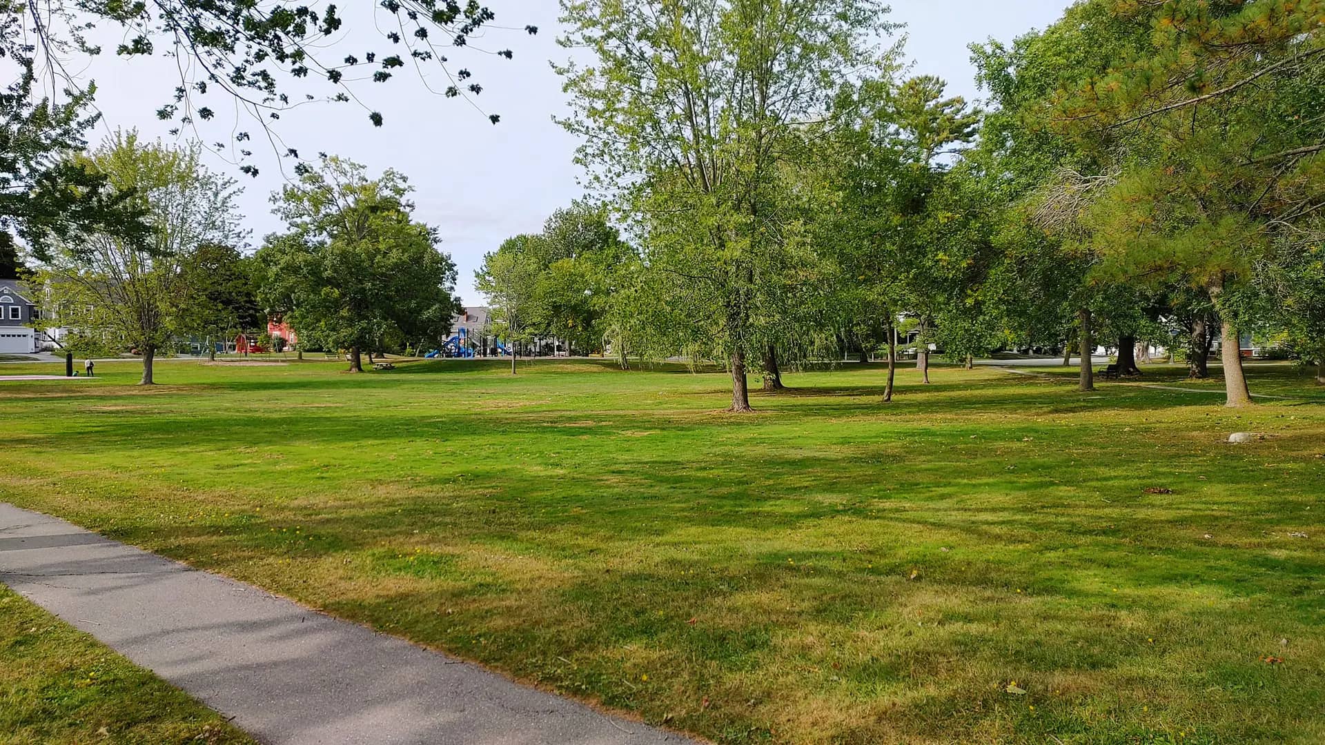 Fairmount Park green space and sidewalk on Bangor Parks page