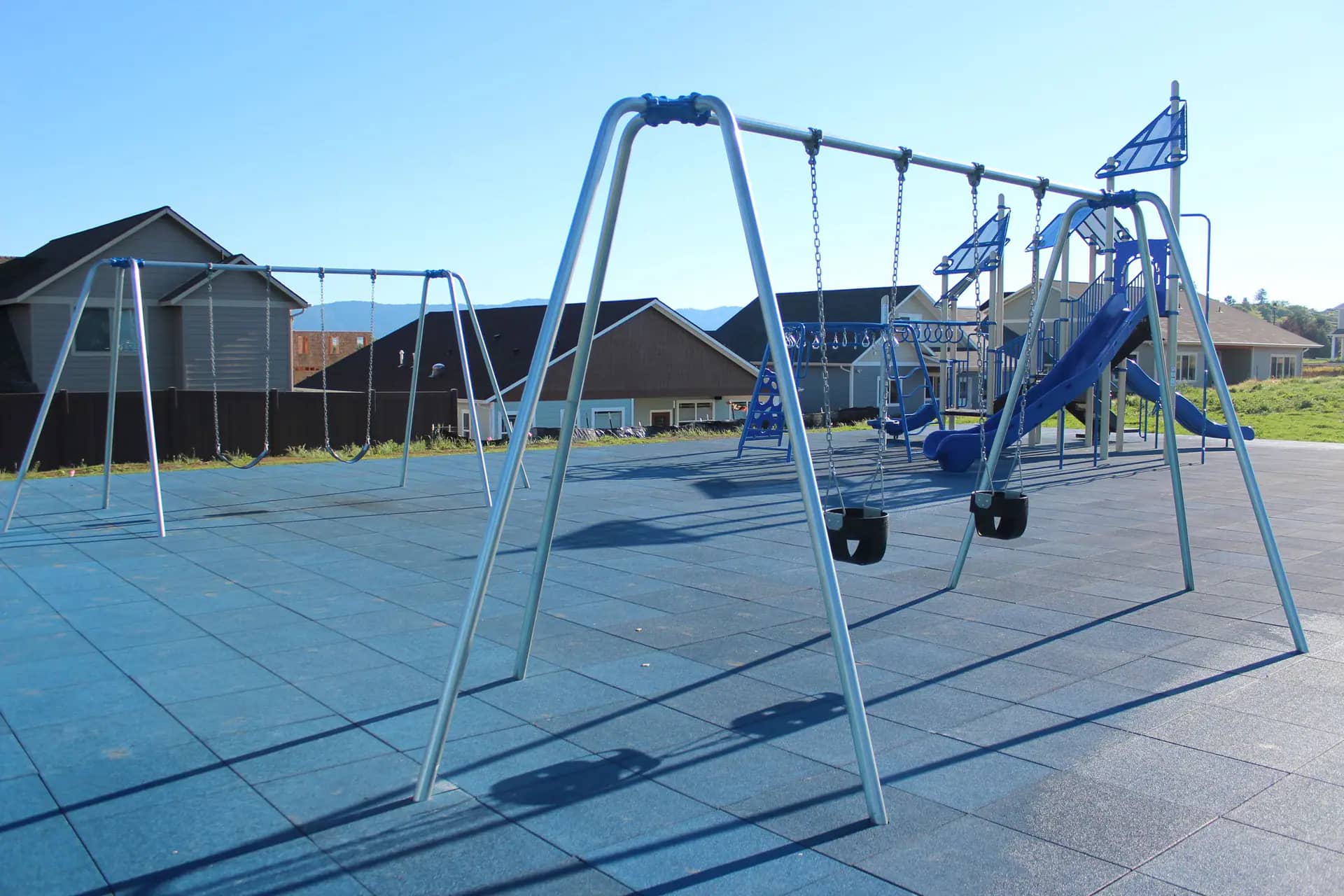 Swings and playground area at Indian Hills Park in Moscow