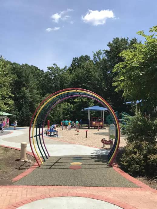 Play structures and rubber surfacing at A Dream Come True Playground in Harrisonburg
