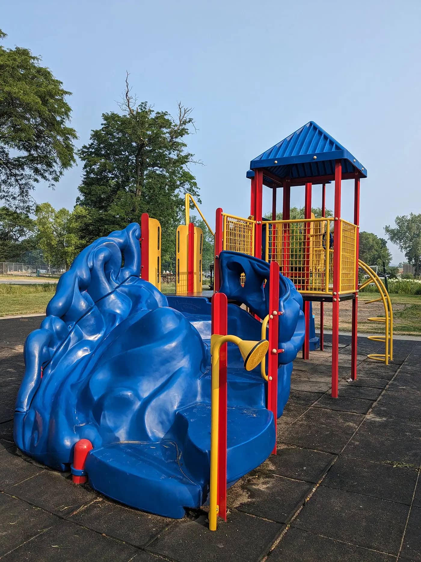 Inclusive playground structure at Riverside Park in Moline