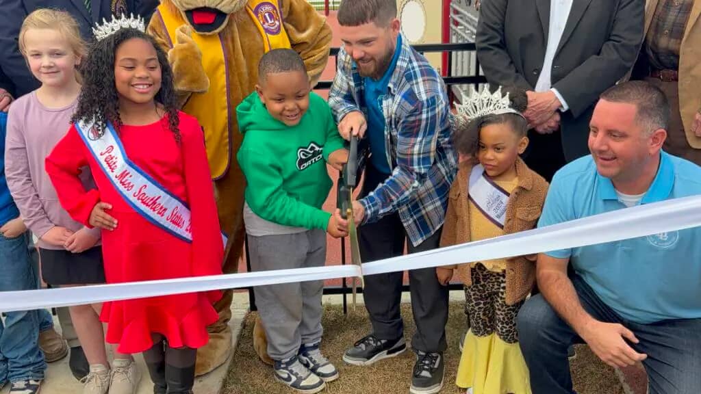 Ribbon cutting at the Latimer Lakes Park inclusive playground