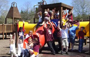 Accessible playground area and park space at C. Darrell Shell Park in Roanoke
