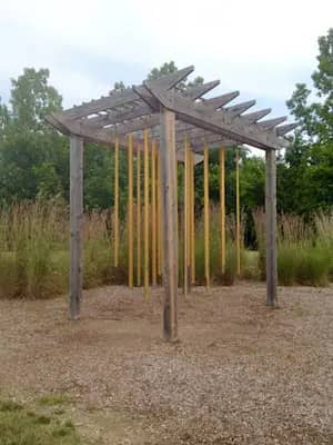 Wind chimes and accessible play area at Freedom Trail Park in Westfield
