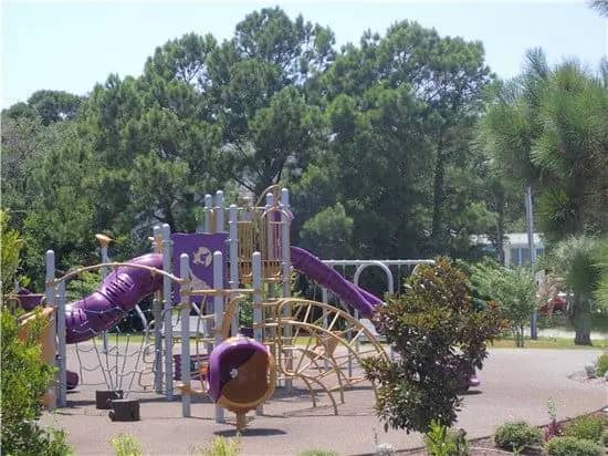 Play structure at Jean Preston Memorial Playground in Emerald Isle