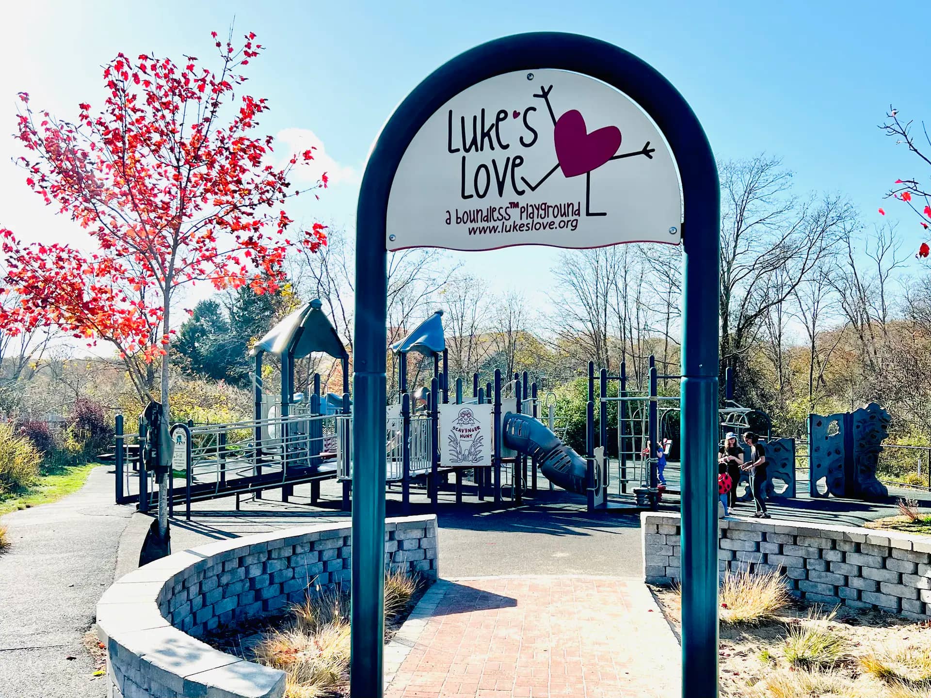 Front entrance in autumn at Luke's Love Boundless Playground