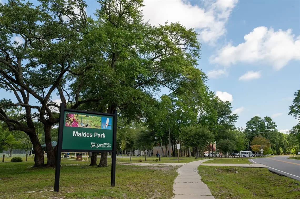 Wide view of Maides Park in Wilmington