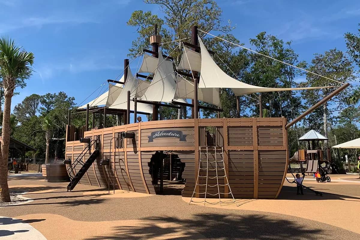 Ship-themed play structure at Lowcountry Celebration Park in Hilton Head Island