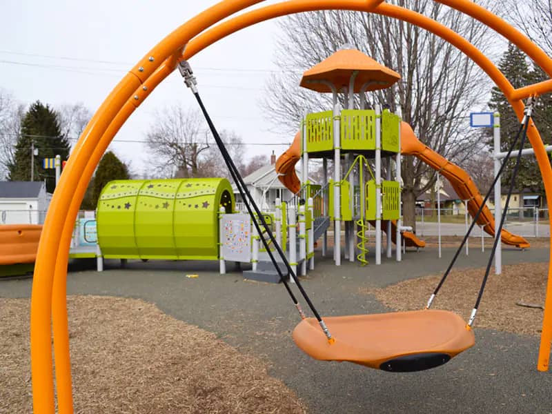 Accessible playground area at Optimist Park in Port Huron