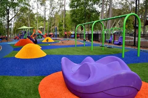 Inclusive space-themed playground at Albert Ray Massey Park in Gainesville