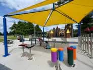 Musical play features at Rotary Plaza All-Inclusive Music Park in Tomah