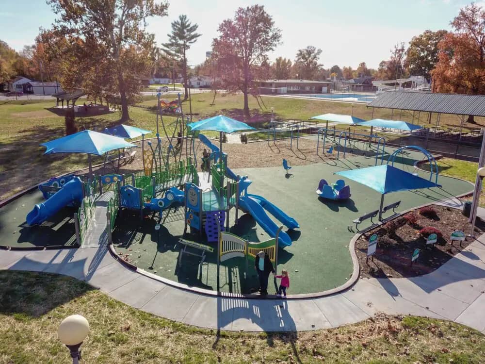 Inclusive play structure at Ray Fosse Park in Marion