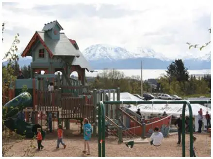 Accessible community playground at Karen Hornaday Park in Homer, Alaska