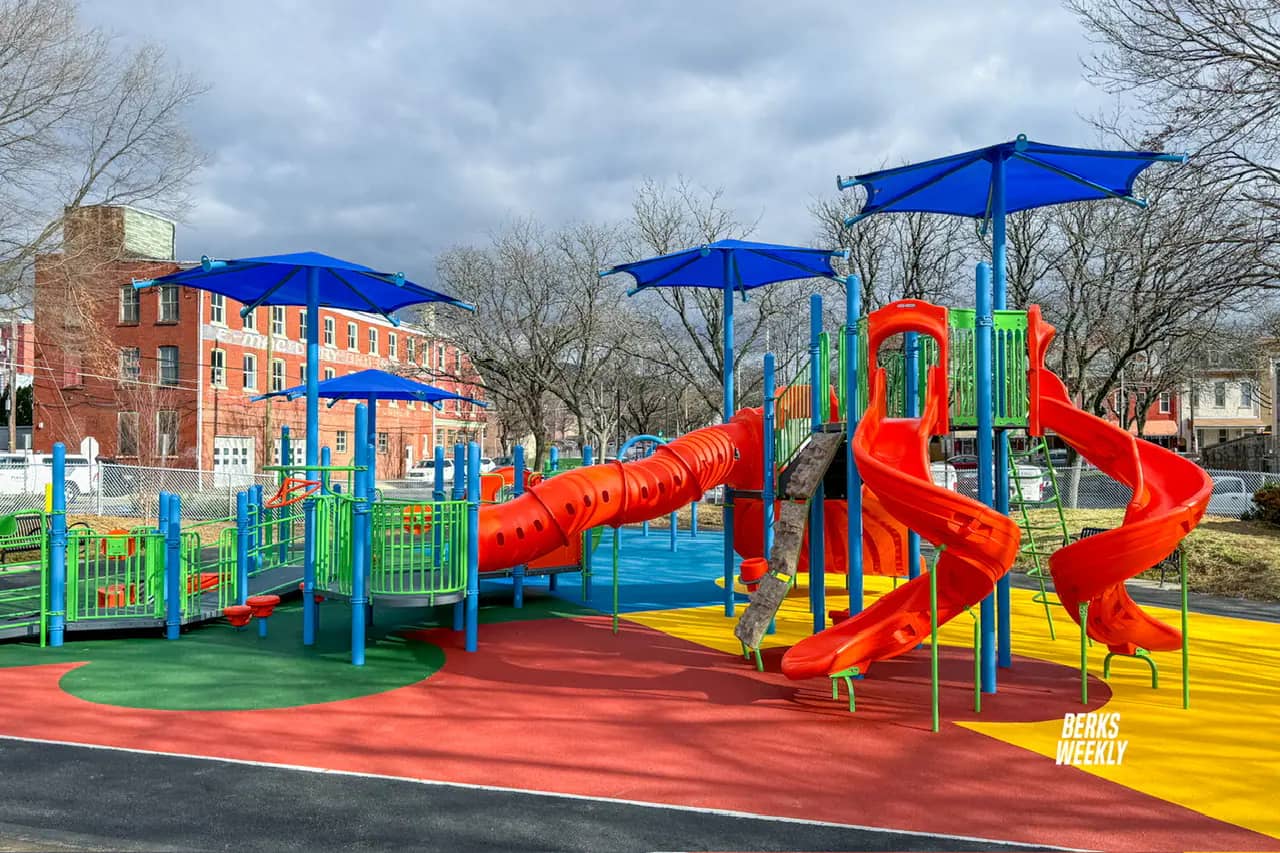 Main play structure at 3rd and Spruce All Abilities Playground in Reading