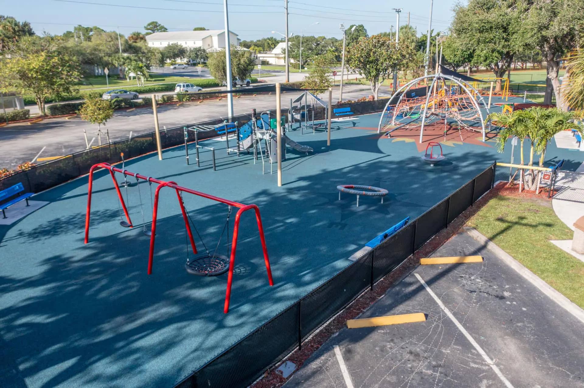 Aerial view of the playground at Sportsman's Park in Port St. Lucie