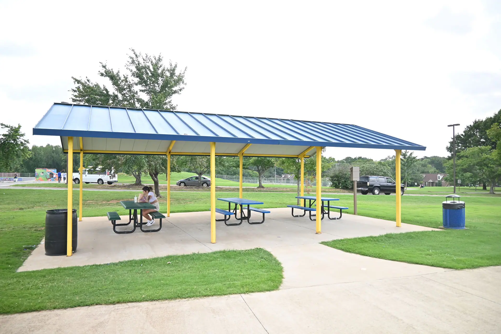 Pavilion and playground area at Heritage Park in Clarksville