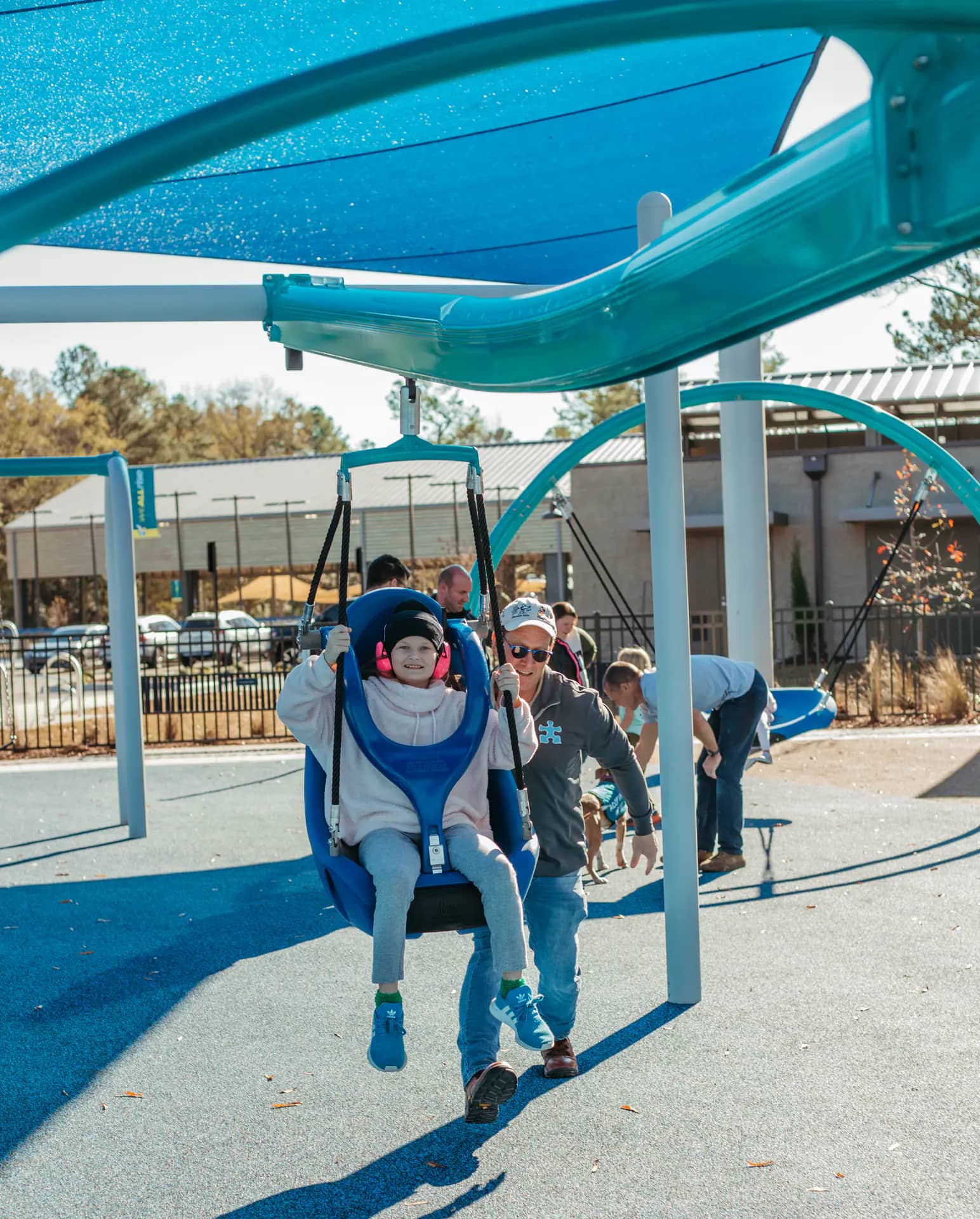 Play structures at Debra's Playground in Central Creek Park, Goose Creek