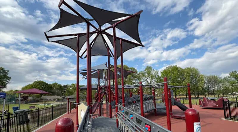 Inclusive playground at Latimer Lakes Park in Horn Lake, Mississippi