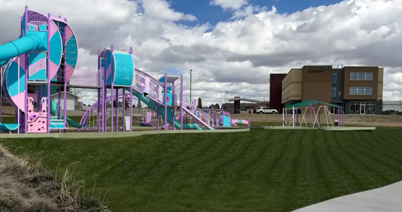 Concept rendering of Cougar Park beside Fairfield Inn & Suites in Scottsbluff
